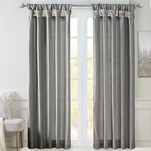 Madison Park Natalie Twisted Tab LightFiltering Top Single CurtainPanel charcoal
